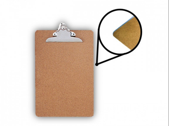 Masonite Clipboard W / Spring Clip (One side smooth)