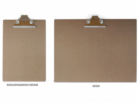Masonite Clipboard W/ European Style Spring Clip (One side smooth)